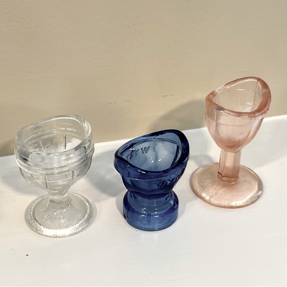 Vintage Eye Wash Cups Set of Two Clear and Light Pink - Picture 8 of 13